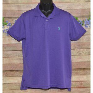 U.S. Polo Assn. Mens Purple Short Sleeve Performance Polo Golf Shirt Size L